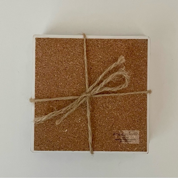NWOT American Atelier Set of 4 Ceramic Coasters - Picture 9 of 9